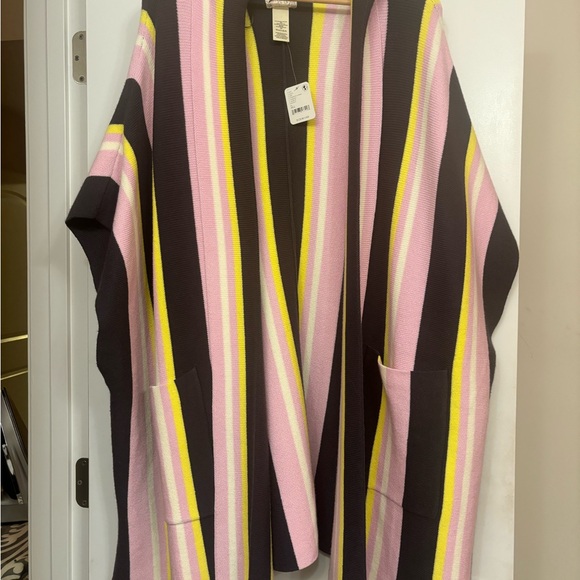 Free People striped all I need hoodie Poncho - Picture 7 of 8